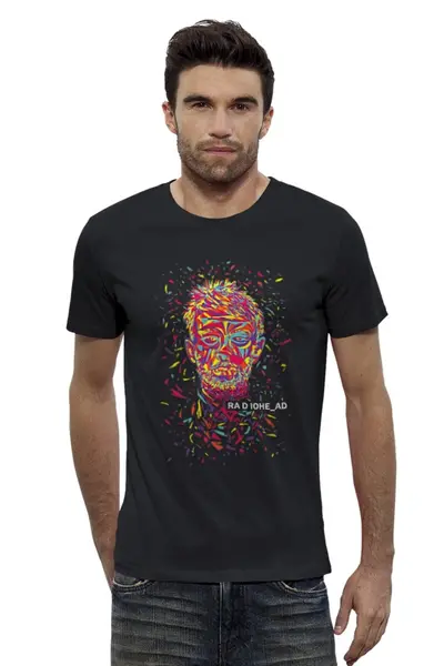 Заказать мужскую футболку в Москве. Футболка базовая Radiohead Thom Yorke in Color T-Shirt от ksnkch - готовые дизайны и нанесение принтов.