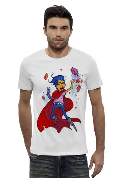 Заказать мужскую футболку в Москве. Футболка базовая Мюнхаус. Simpsons от heroes - готовые дизайны и нанесение принтов.