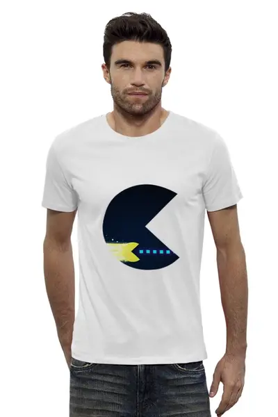Заказать мужскую футболку в Москве. Футболка базовая Pacman (Пакмен) от Andrew Zaycev - готовые дизайны и нанесение принтов.