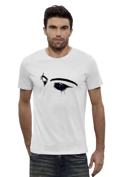 Заказать мужскую футболку в Москве. Футболка базовая Blue Eyes от rosenhip - готовые дизайны и нанесение принтов.