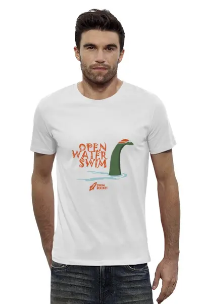 Заказать мужскую футболку в Москве. Футболка базовая Open Water Swim Nessy от Swimrocket - школа плавания - готовые дизайны и нанесение принтов.