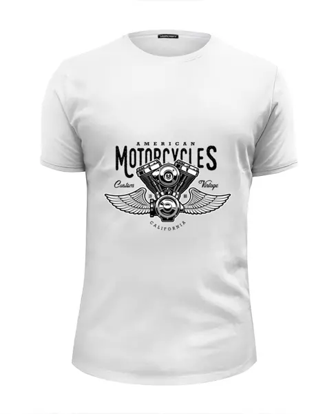 Заказать мужскую футболку в Москве. Футболка базовая Motocycles от kreed - готовые дизайны и нанесение принтов.