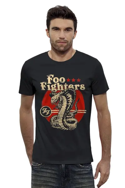 Заказать мужскую футболку в Москве. Футболка базовая Foo Fighters от geekbox - готовые дизайны и нанесение принтов.