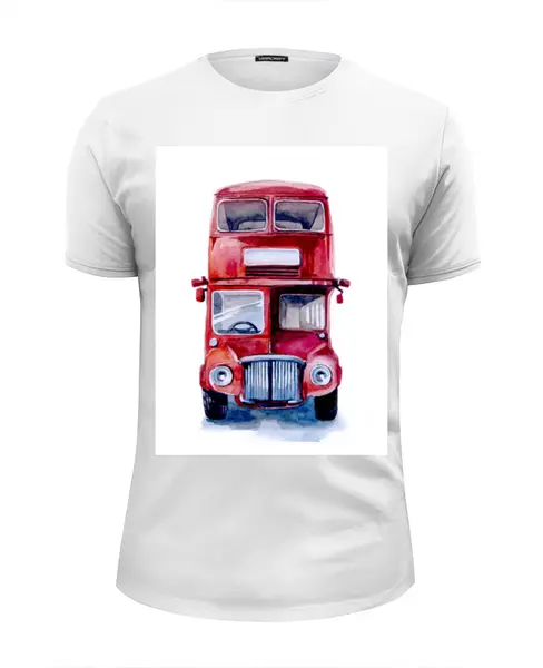 Заказать мужскую футболку в Москве. Футболка базовая London bus от kat_kat - готовые дизайны и нанесение принтов.