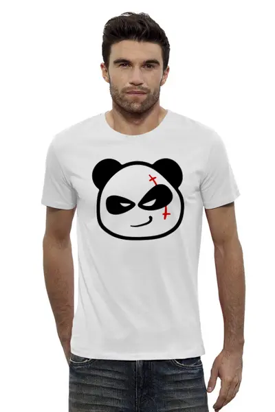 Заказать мужскую футболку в Москве. Футболка базовая Bad Panda от T-shirt print  - готовые дизайны и нанесение принтов.