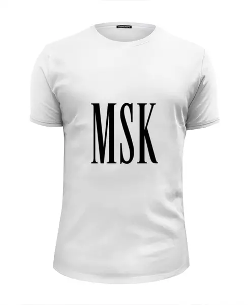 Заказать мужскую футболку в Москве. Футболка базовая города из трех букв - MSK от easternblockparty - готовые дизайны и нанесение принтов.