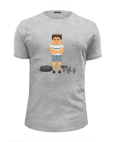 Заказать мужскую футболку в Москве. Футболка базовая Тренер                    от dyzel1 - готовые дизайны и нанесение принтов.