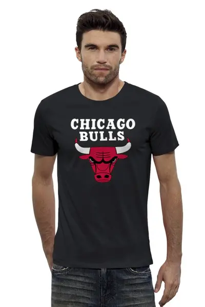 Заказать мужскую футболку в Москве. Футболка базовая Чикаго Буллз от Nos  - готовые дизайны и нанесение принтов.