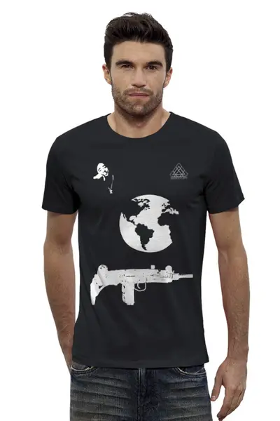 Заказать мужскую футболку в Москве. Футболка базовая Hip-Hop World от K.D. 27 Space - готовые дизайны и нанесение принтов.