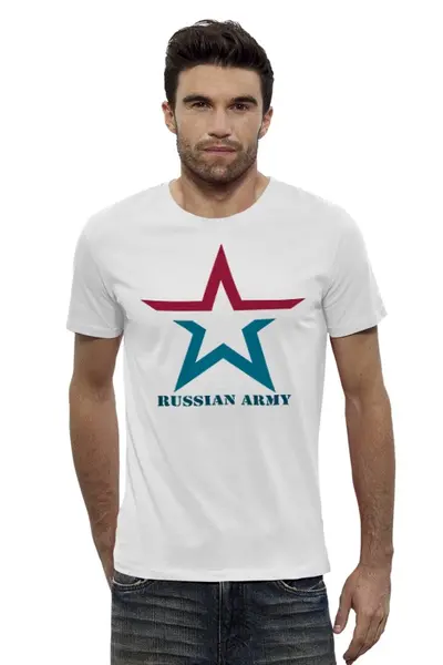 Заказать мужскую футболку в Москве. Футболка базовая "RUSSIAN ARMY" от Сергей Дульнев - готовые дизайны и нанесение принтов.