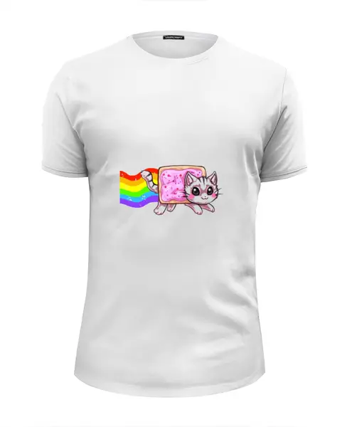 Заказать мужскую футболку в Москве. Футболка базовая Nyan cat от YellowCloverShop - готовые дизайны и нанесение принтов.