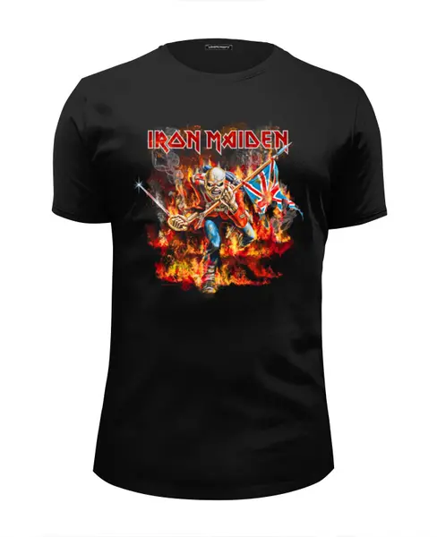 Заказать мужскую футболку в Москве. Футболка базовая Iron Maiden Band от Leichenwagen - готовые дизайны и нанесение принтов.