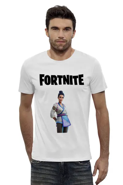 Заказать мужскую футболку в Москве. Футболка базовая Fortnite от AstArt - готовые дизайны и нанесение принтов.