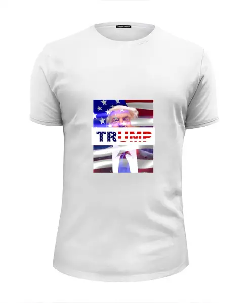 Заказать мужскую футболку в Москве. Футболка базовая Президент США - Дональд Трамп от vasudatta - готовые дизайны и нанесение принтов.