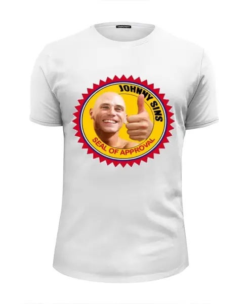 Заказать мужскую футболку в Москве. Футболка базовая Johnny Sins от dizer - готовые дизайны и нанесение принтов.