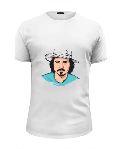 Заказать мужскую футболку в Москве. Футболка базовая Джонни Депп от YellowCloverShop - готовые дизайны и нанесение принтов.
