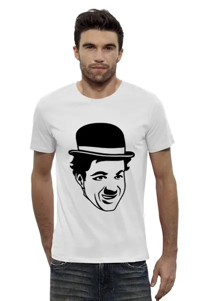 Заказать мужскую футболку в Москве. Футболка базовая Чарли Чаплин от trend - готовые дизайны и нанесение принтов.