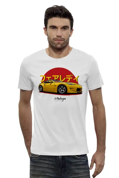 Заказать мужскую футболку в Москве. Футболка базовая Nissan 370Z от Oleg Markaryan - готовые дизайны и нанесение принтов.