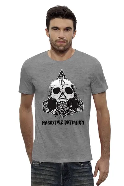 Заказать мужскую футболку в Москве. Футболка базовая Hardstyle Battalion от Leichenwagen - готовые дизайны и нанесение принтов.