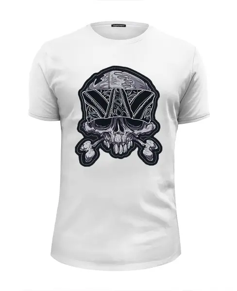Заказать мужскую футболку в Москве. Футболка базовая Skull Art от Leichenwagen - готовые дизайны и нанесение принтов.