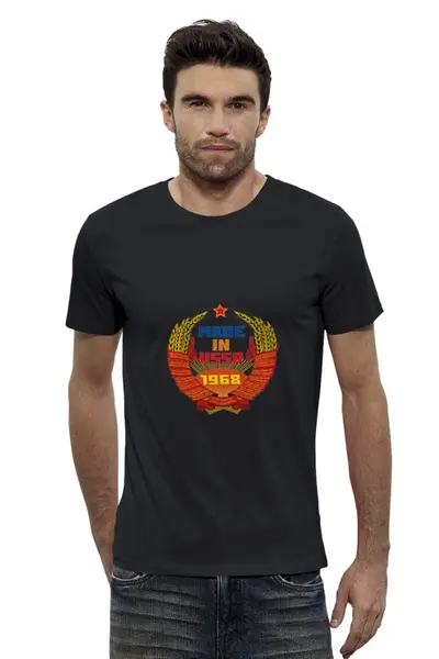 Заказать мужскую футболку в Москве. Футболка базовая USSR 1968 от Djimas Leonki - готовые дизайны и нанесение принтов.