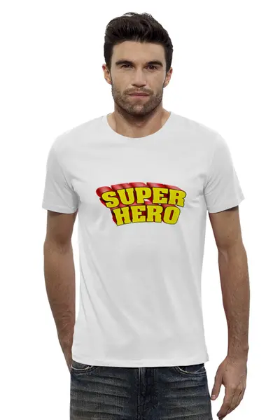 Заказать мужскую футболку в Москве. Футболка базовая Super hero от THE_NISE  - готовые дизайны и нанесение принтов.
