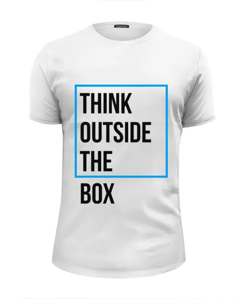 Заказать мужскую футболку в Москве. Футболка базовая Think outside the box от Startech.vc  - готовые дизайны и нанесение принтов.