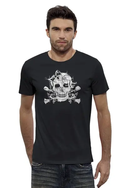 Заказать мужскую футболку в Москве. Футболка базовая Skull & Roses от Leichenwagen - готовые дизайны и нанесение принтов.
