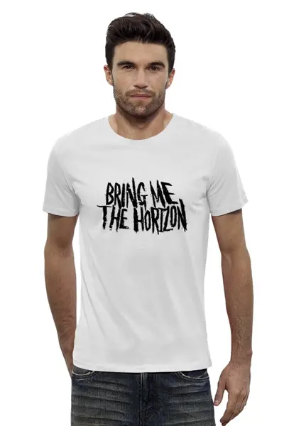 Заказать мужскую футболку в Москве. Футболка базовая Bring Me The Horizon от BURNSHIRTS - готовые дизайны и нанесение принтов.