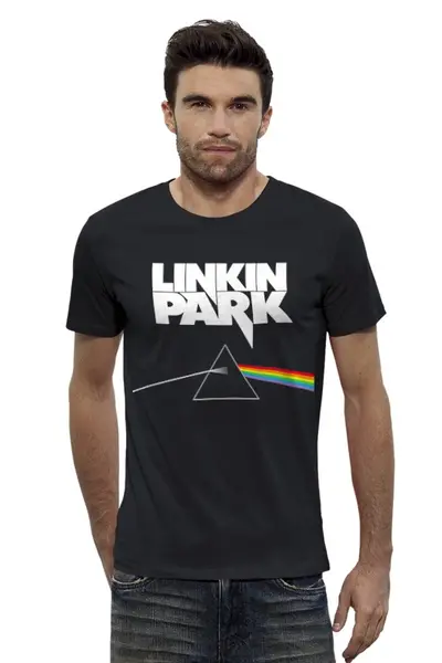 Заказать мужскую футболку в Москве. Футболка базовая Dark Side Of The Linkin Park от BURNSHIRTS - готовые дизайны и нанесение принтов.