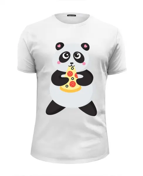 Заказать мужскую футболку в Москве. Футболка базовая Панда обжора от Ordwen - готовые дизайны и нанесение принтов.