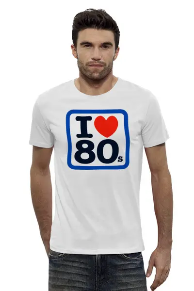 Заказать мужскую футболку в Москве. Футболка базовая I LOVE 80'S от balden - готовые дизайны и нанесение принтов.
