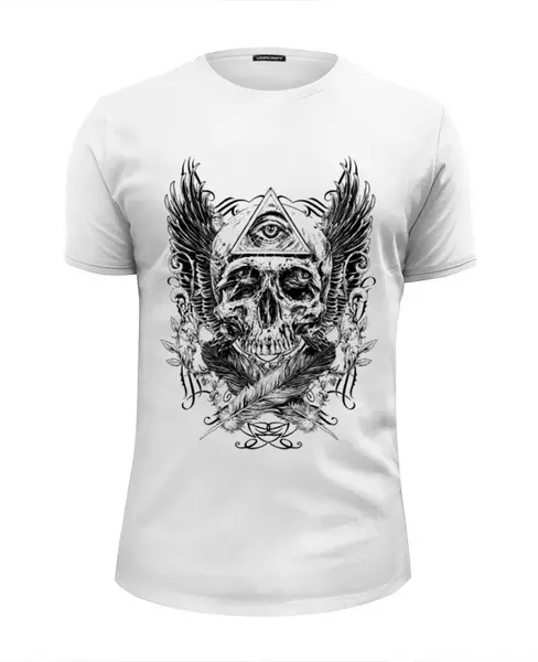 Заказать мужскую футболку в Москве. Футболка базовая skull от Никита Коледенков - готовые дизайны и нанесение принтов.