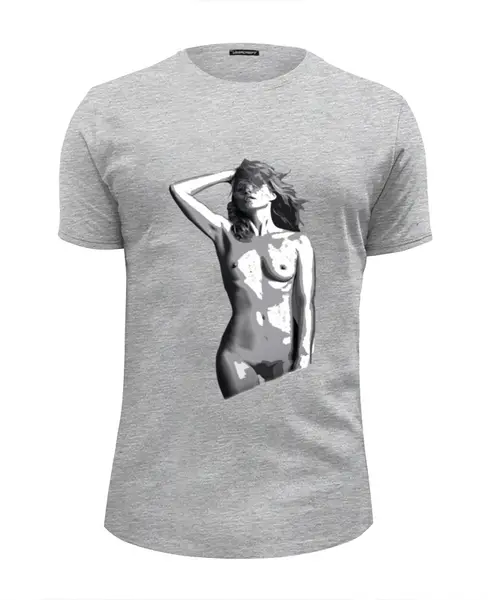 Заказать мужскую футболку в Москве. Футболка базовая Kate Moss от Женя Ильин - готовые дизайны и нанесение принтов.