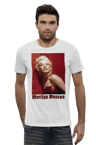 Заказать мужскую футболку в Москве. Футболка базовая Marilyn Monroe red от KinoArt - готовые дизайны и нанесение принтов.