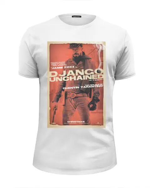 Заказать мужскую футболку в Москве. Футболка базовая Django Unchained - Jame Foxx  от KinoArt - готовые дизайны и нанесение принтов.