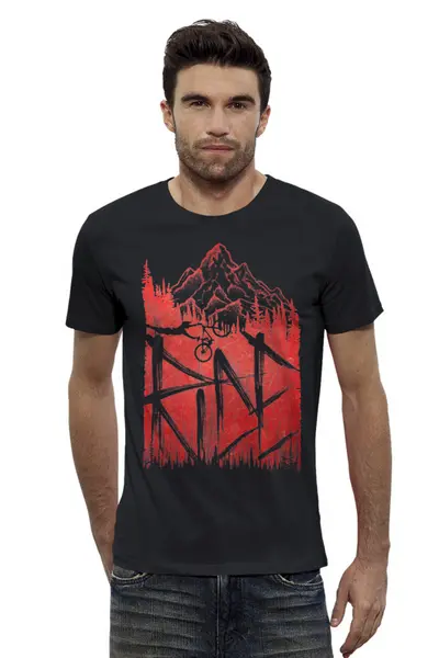 Заказать мужскую футболку в Москве. Футболка базовая Ride MTB от oneredfoxstore@gmail.com - готовые дизайны и нанесение принтов.