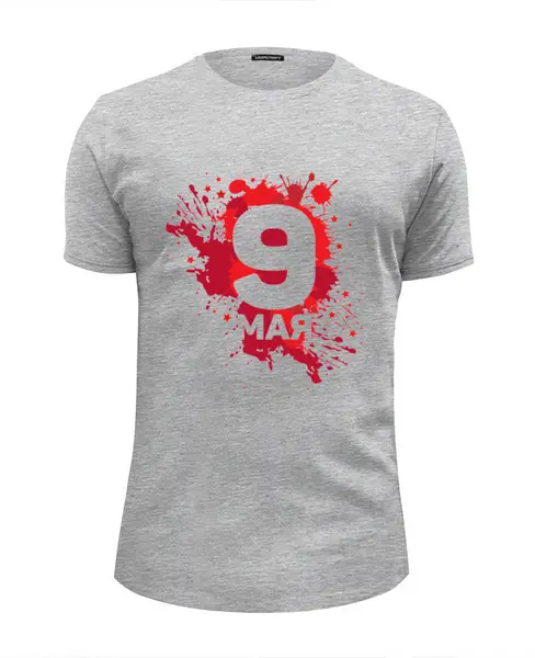 Заказать мужскую футболку в Москве. Футболка базовая 9 мая от IrinkaArt  - готовые дизайны и нанесение принтов.
