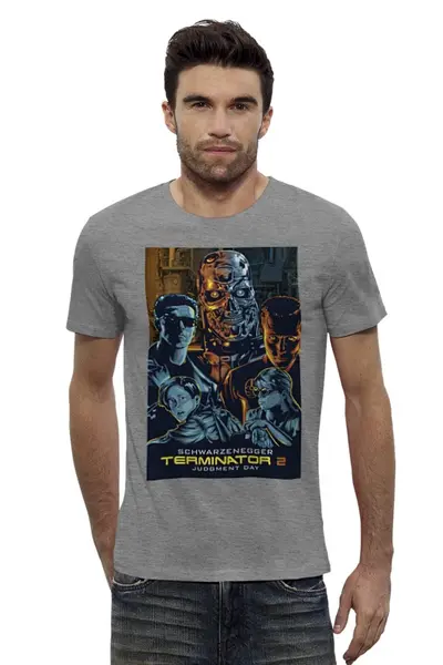 Заказать мужскую футболку в Москве. Футболка базовая Terminator от KinoArt - готовые дизайны и нанесение принтов.