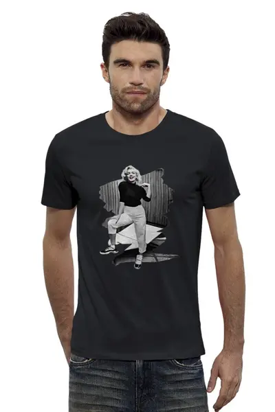 Заказать мужскую футболку в Москве. Футболка базовая Мэрилин Монро (Marilyn Monroe) от coolmag - готовые дизайны и нанесение принтов.