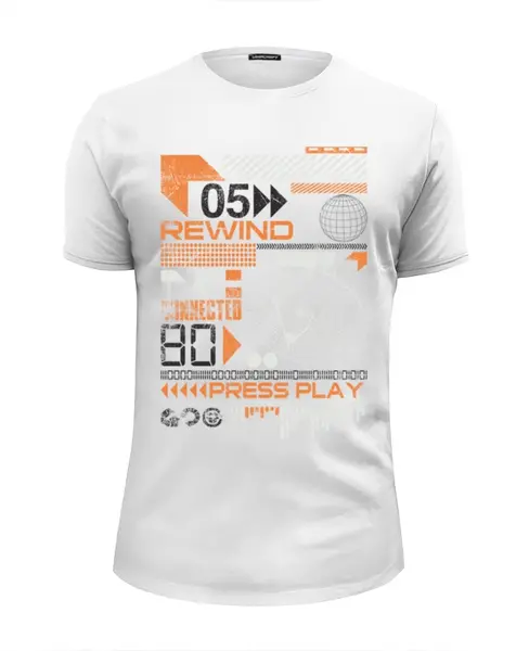 Заказать мужскую футболку в Москве. Футболка базовая Rewind Music от balden - готовые дизайны и нанесение принтов.