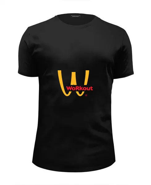 Заказать мужскую футболку в Москве. Футболка базовая Workout mcdonalds от sabirzanov2015@mail.ru - готовые дизайны и нанесение принтов.