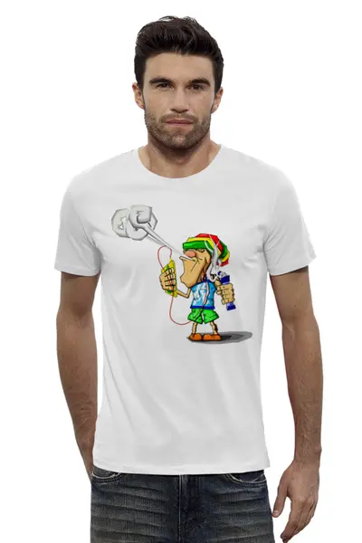 Заказать мужскую футболку в Москве. Футболка базовая Растаман  от T-shirt print  - готовые дизайны и нанесение принтов.