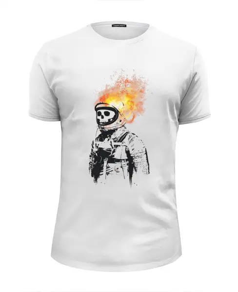 Заказать мужскую футболку в Москве. Футболка базовая Портрет космонавта от YellowCloverShop - готовые дизайны и нанесение принтов.