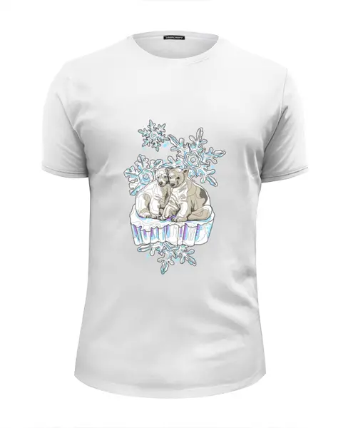 Заказать мужскую футболку в Москве. Футболка базовая белый медведь от krolya_spb@mail.ru - готовые дизайны и нанесение принтов.