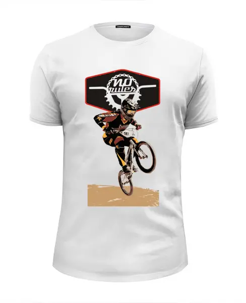 Заказать мужскую футболку в Москве. Футболка базовая No Rules BMX Dirt Racing от TheAndarz  - готовые дизайны и нанесение принтов.