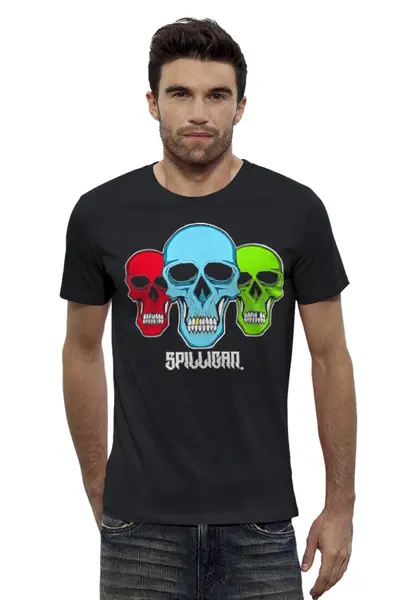 Заказать мужскую футболку в Москве. Футболка базовая Skull Art от Leichenwagen - готовые дизайны и нанесение принтов.