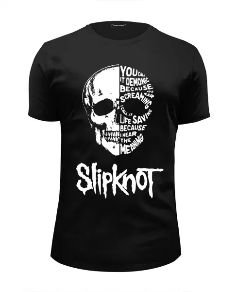 Заказать мужскую футболку в Москве. Футболка базовая Slipknot от geekbox - готовые дизайны и нанесение принтов.