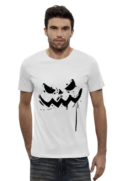 Заказать мужскую футболку в Москве. Футболка базовая Halloween от denis01001 - готовые дизайны и нанесение принтов.