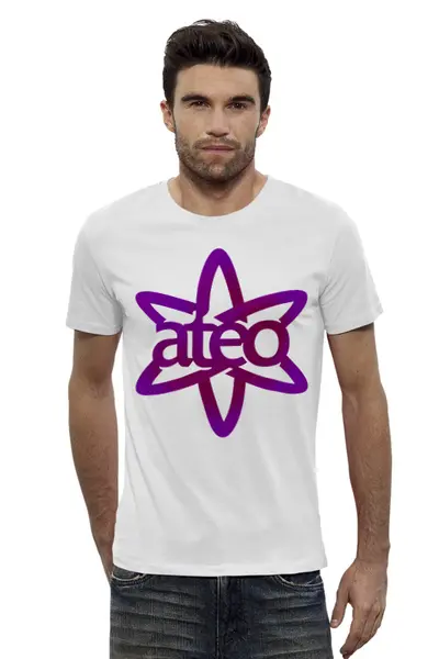 Заказать мужскую футболку в Москве. Футболка базовая Ateo - Атеизм от ualluon - готовые дизайны и нанесение принтов.